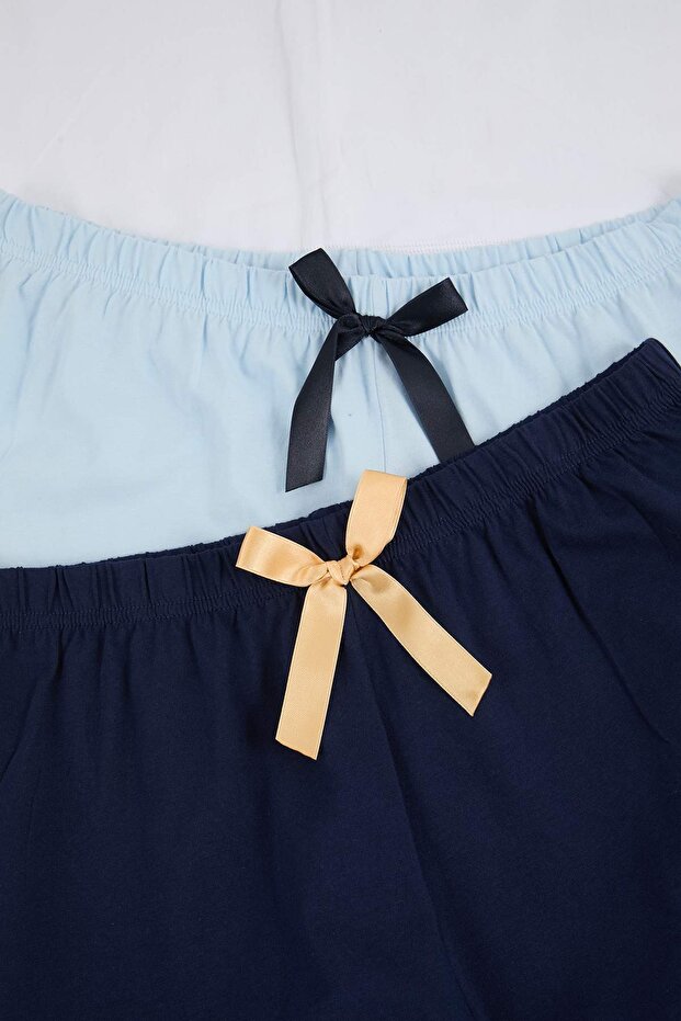 Çok Renkli 2li Paket Büyük Beden Pijama Altı TBBSS26IA00003 - 6
