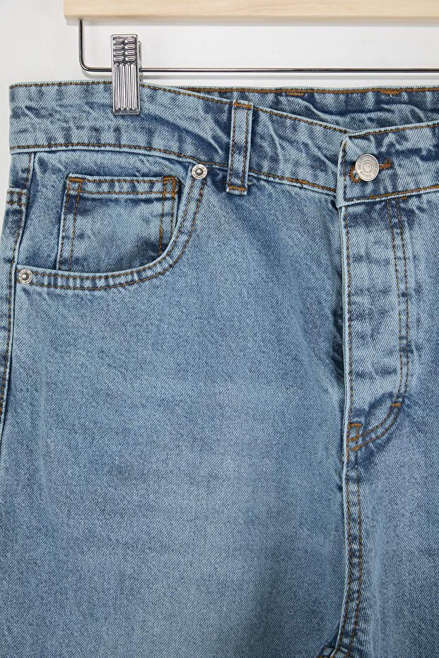 Açık Mavi Baggy/Geniş Kalıp Bol Kot Pantolon Jeans TMNAW24JE00027 - 5