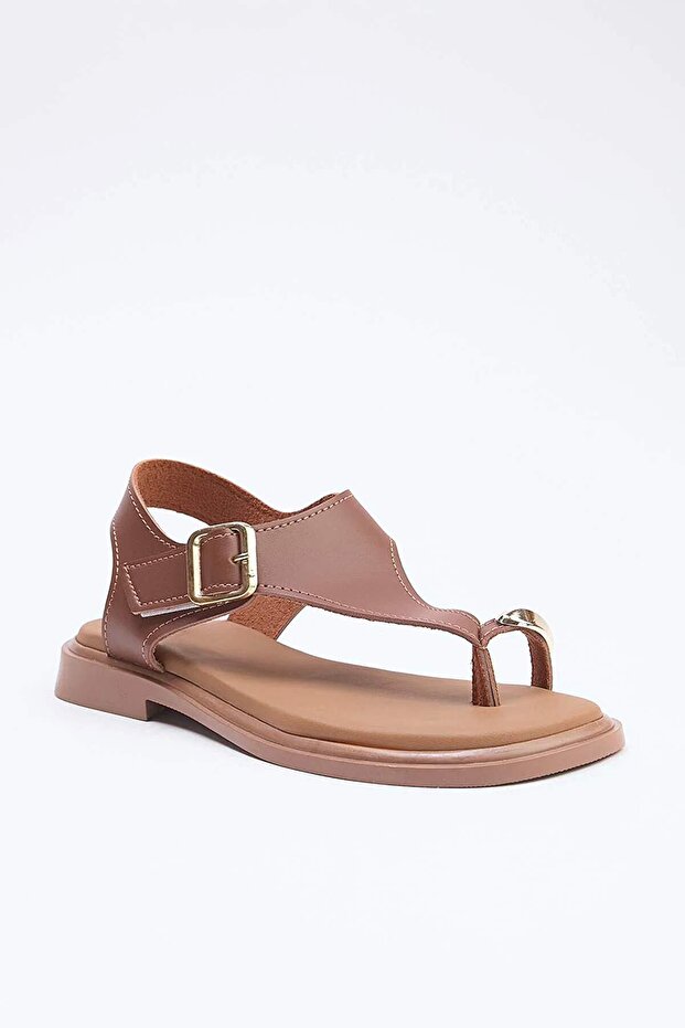 Kahverengi Kadın Sandalet TAKSS26SD00021 - 4