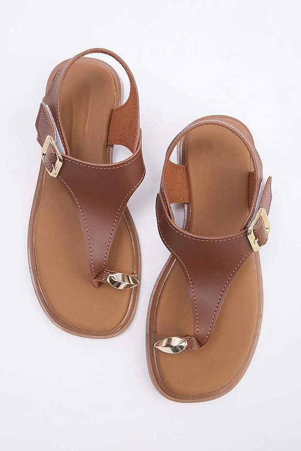 Kahverengi Kadın Sandalet TAKSS26SD00021 - 3