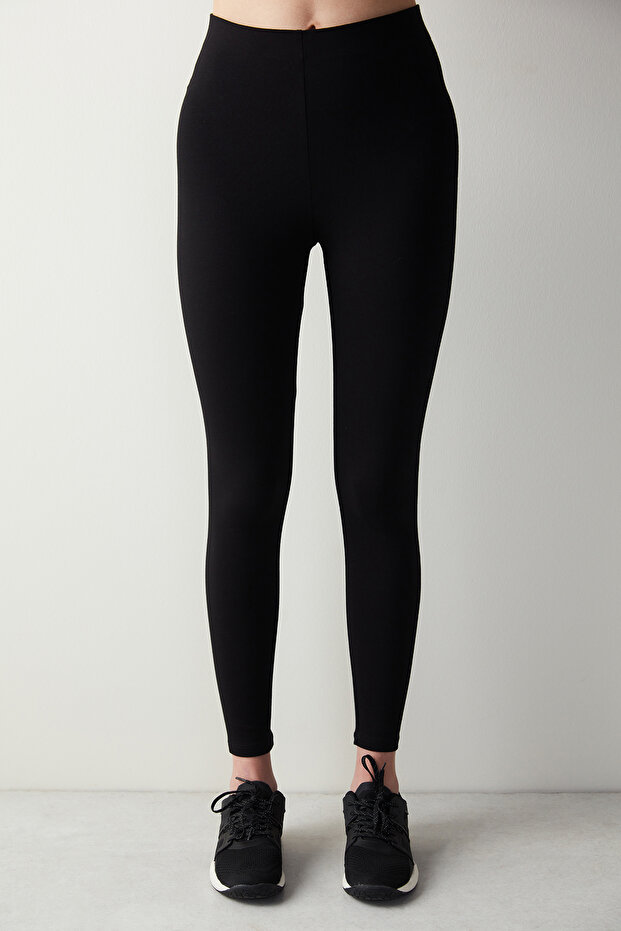 طماق سوداء عالية الخصر بطول الكاحل - 2