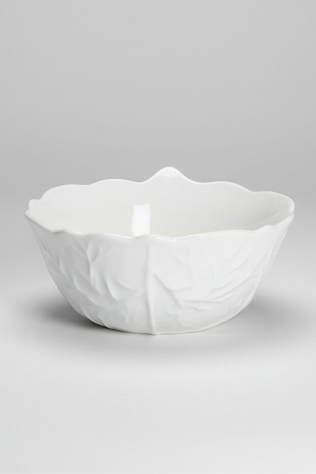 Set of 6 Leaf Pattern Porcelain Bowls 8.5 cm