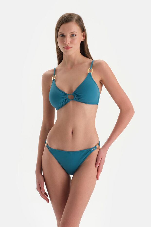 Petrol Mavi Üçgen Bikini Üst - 1