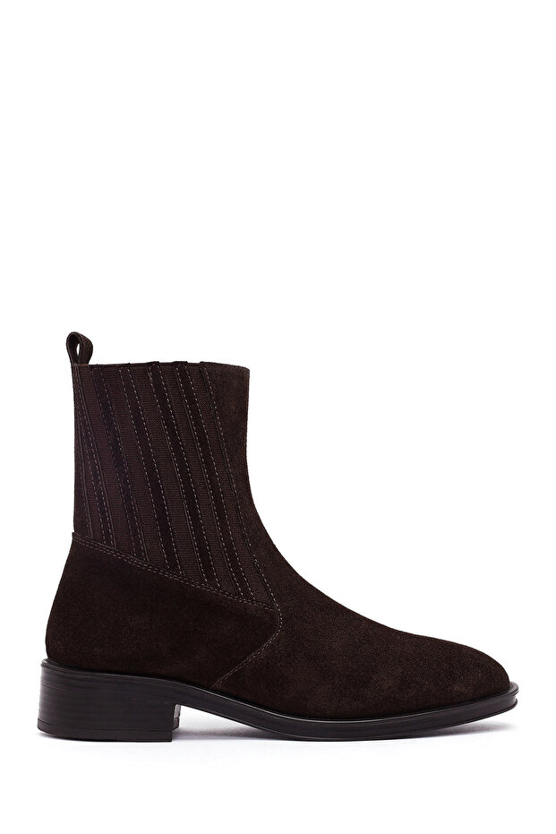 Women's Brown Suede Leather Chelsea Boots 25Wfd510910