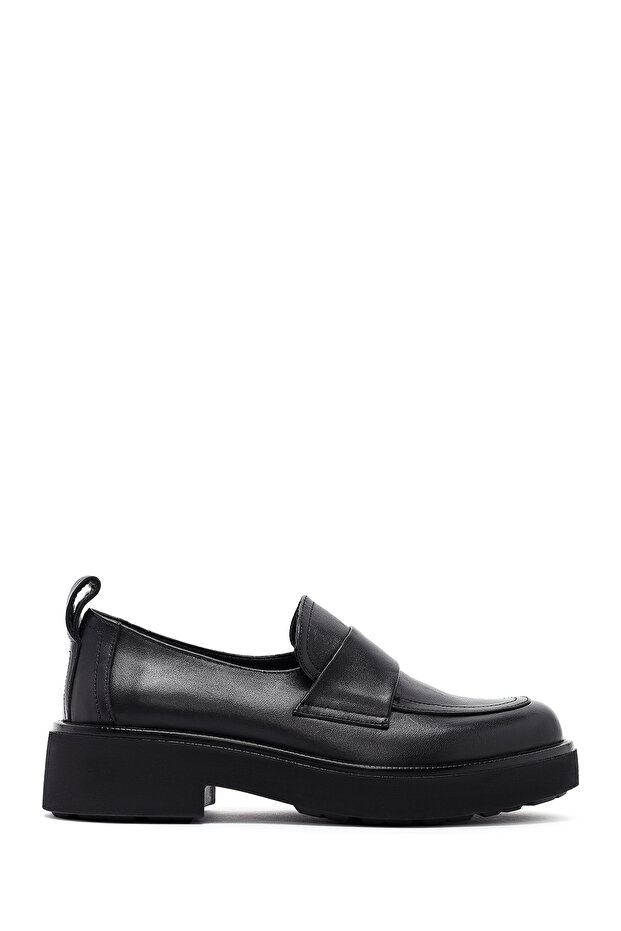 Women's Black Genuine Leather Masculine Loafer, Winter Shoes 25Afd201718