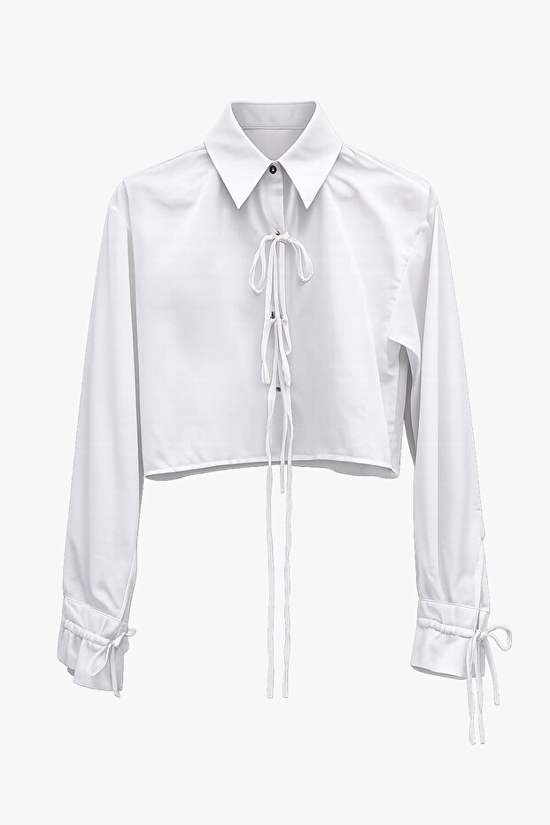 Bağlamalı Crop Bluz - 7