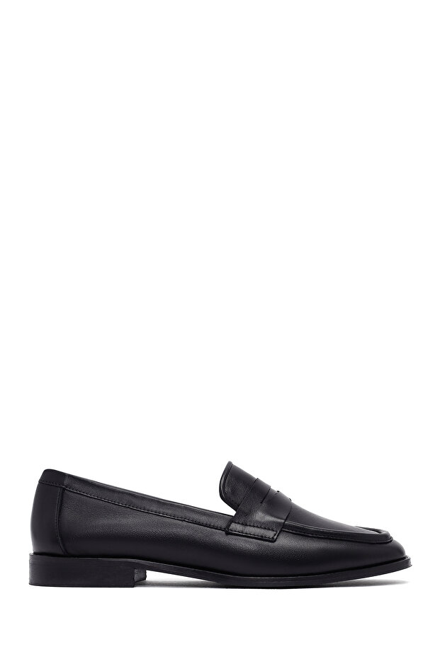 Women's Black Genuine Leather Loafer, Winter Shoes 25Afd161718