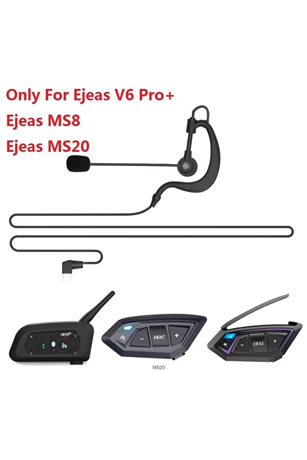 سماعات أذن من النوع C من قطعتين لجهاز EJEAS V6 PRO+ MS8 MS20 سماعة رأس لجهاز الاتصال الداخلي للحكم وحزمة ذراع جهاز الاتصال الداخلي للحكم - 5