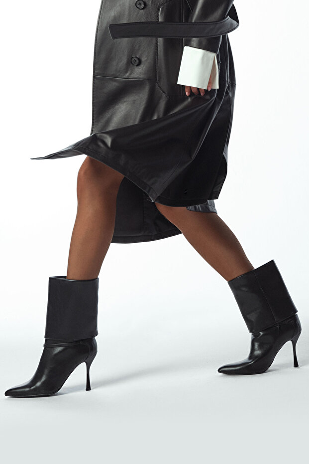 Women's Black Thin Heeled Boots 25Afe481018