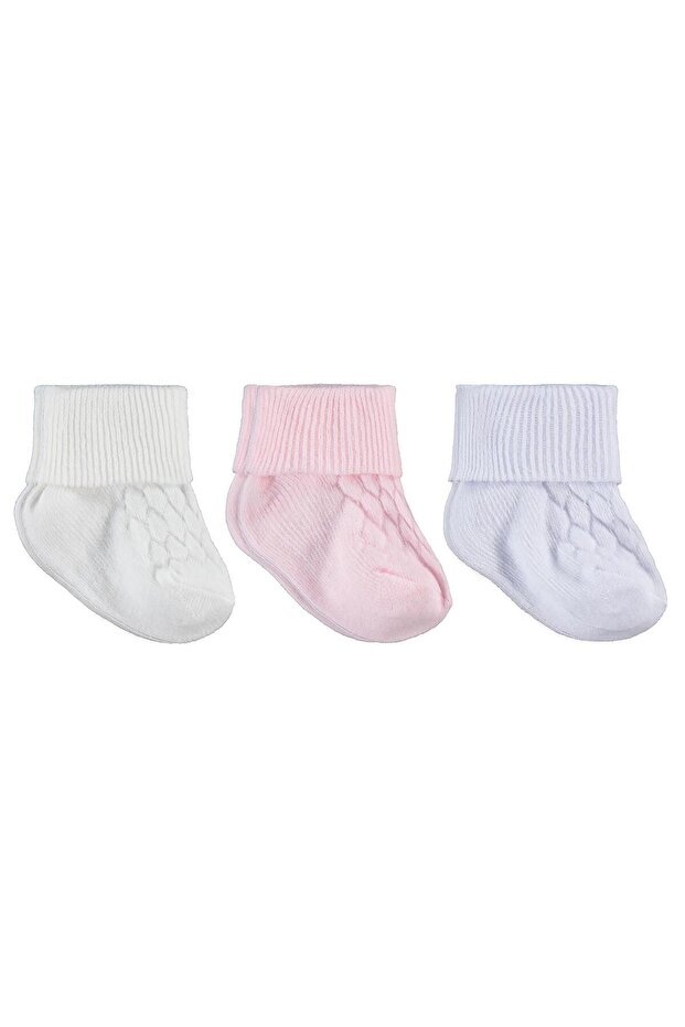 Baby Girl 3-Piece Socks Set 0-6 Months