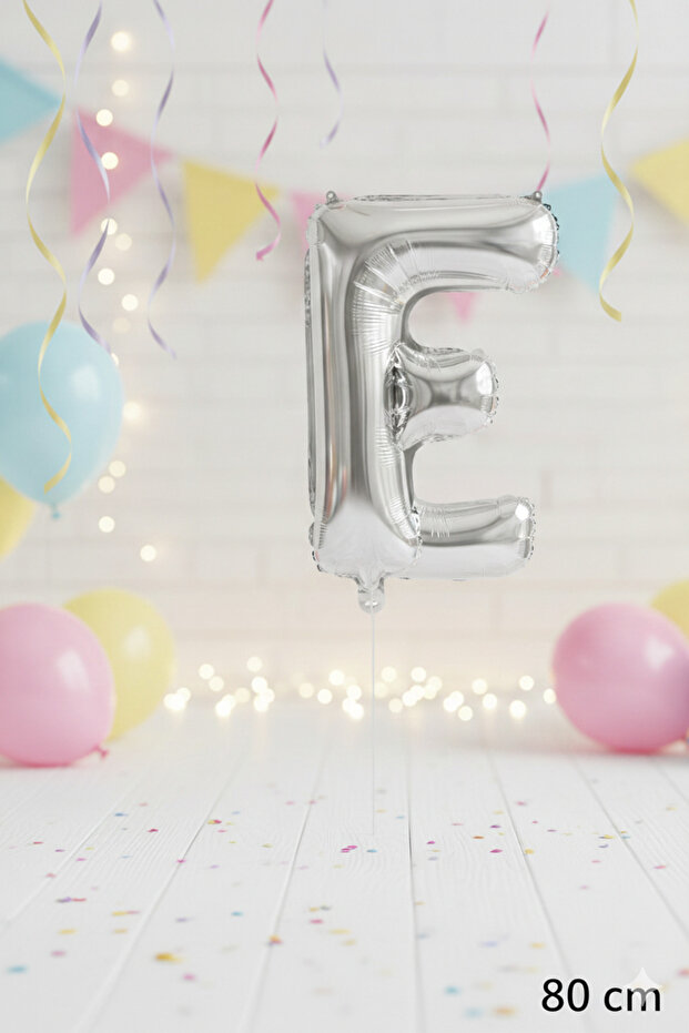 Silver Foil Balloon Medium Size (E) Letter
