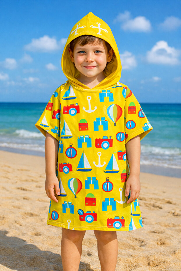 Children's Poncho Beach Towel - Sea Towel