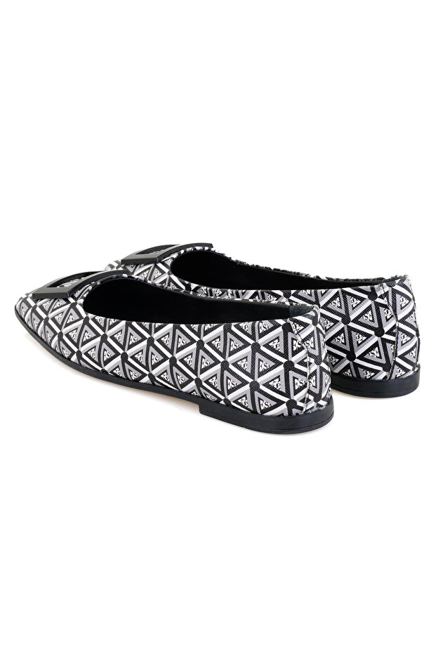 Kadın Siyah Monogram Babet - 5