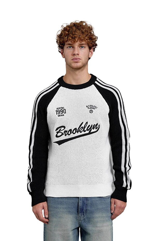 Siyah BEYAZ NMRC ÖRME TRİKO - 6