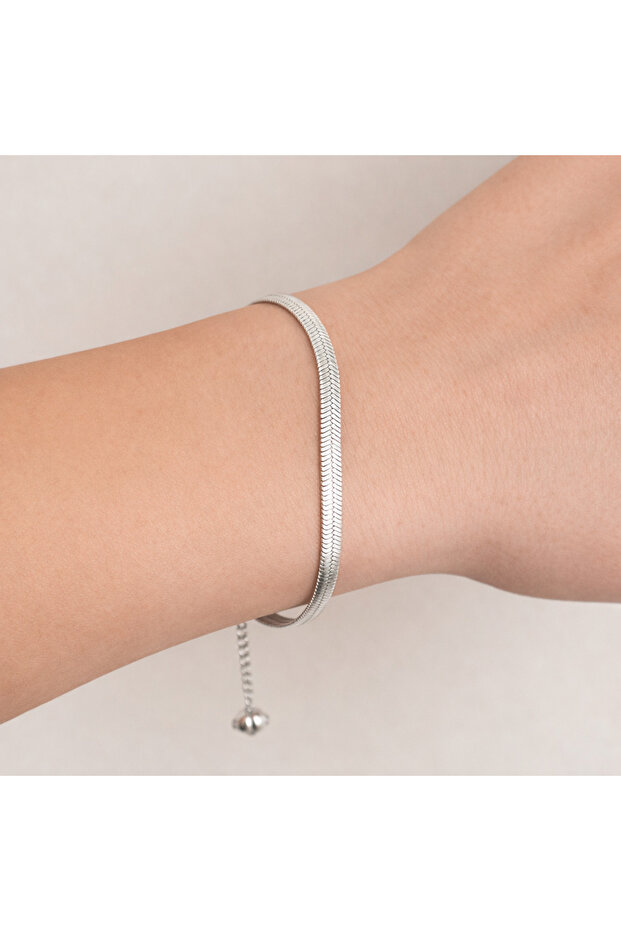 Premium Silver Anti-Tarnish Steel Italian Snake Chain Unisex Bracelet 4mm
