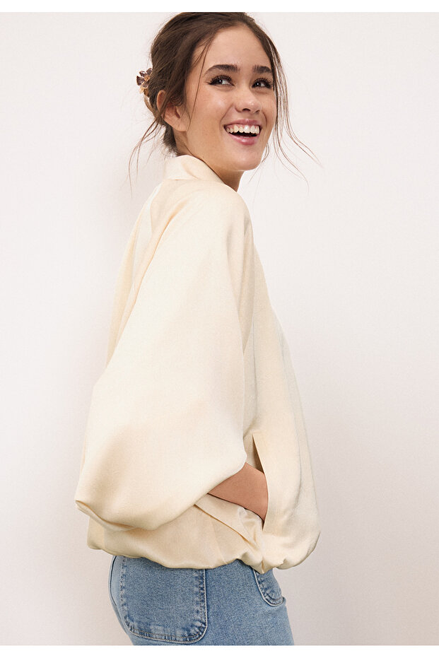 Satin effect bomber jacket - 3