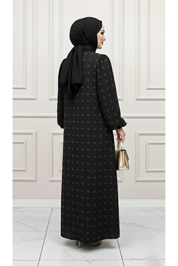 GÜLRU ELBİSE Rochie neagră de damă, din țesătură Ayrobin importată, de sezon - 4