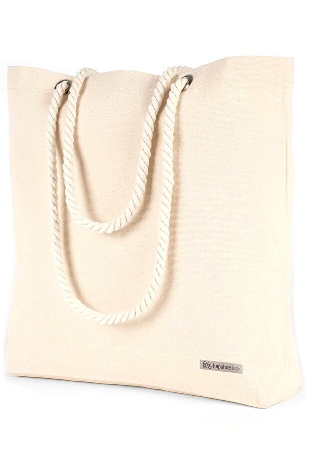 Canvas Large Size Shopping Beach Baby Care Shoulder Bag with Rope Handles