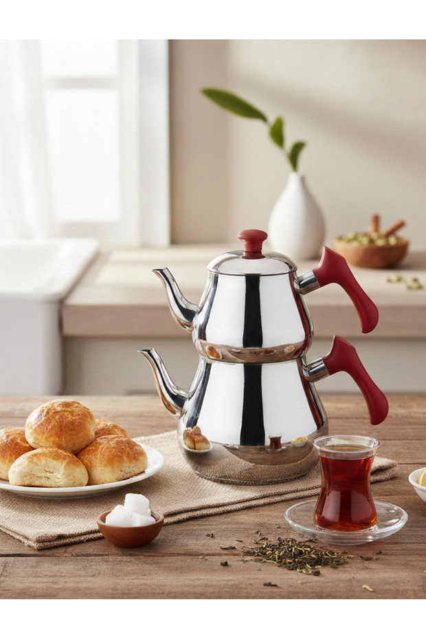 Piramit Çaydanlık Mini Boy Süzgeçli - 1