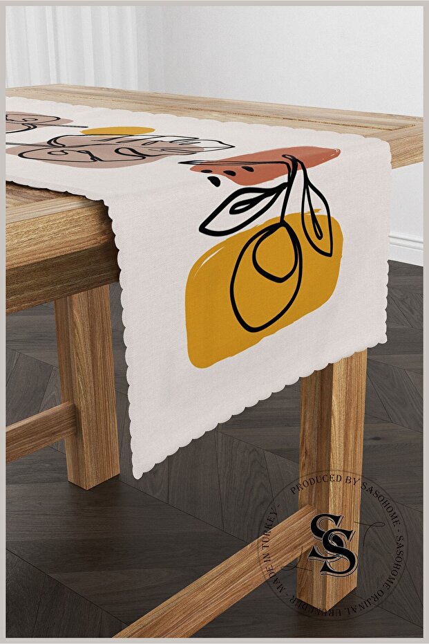 عداء ديكور مطبوع رقميًا بسيطًا ومصممًا على شكل زهور - 8