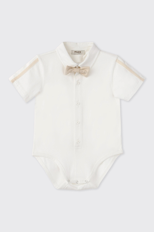 Erkek Bebek Örme Ekru Gömlek - 1