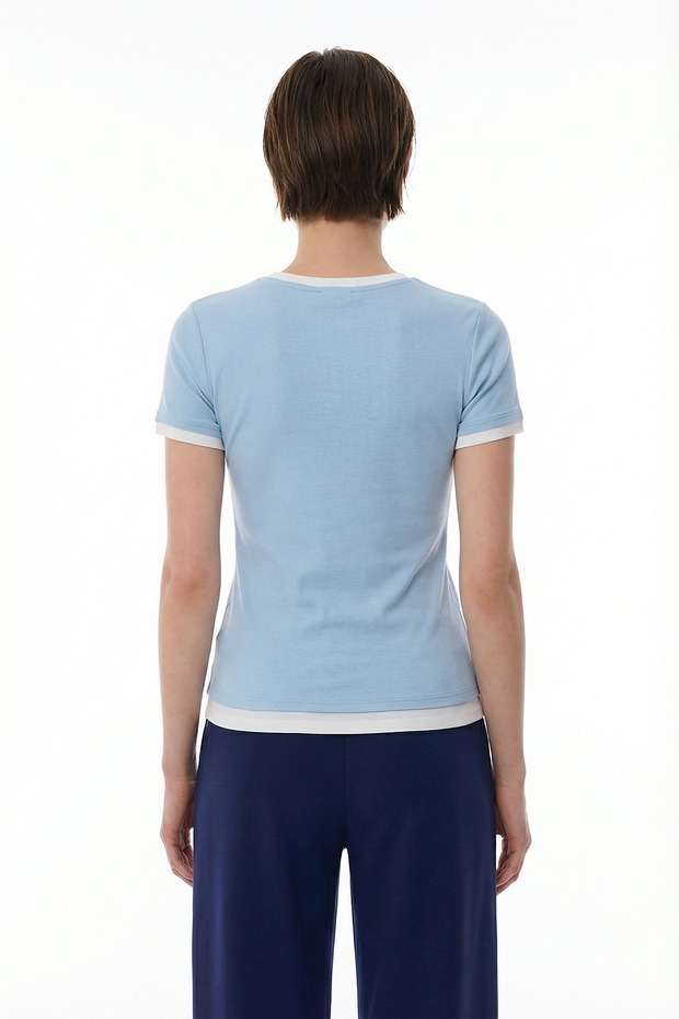 Koyu Mavi Basic Layer Tişört - 2