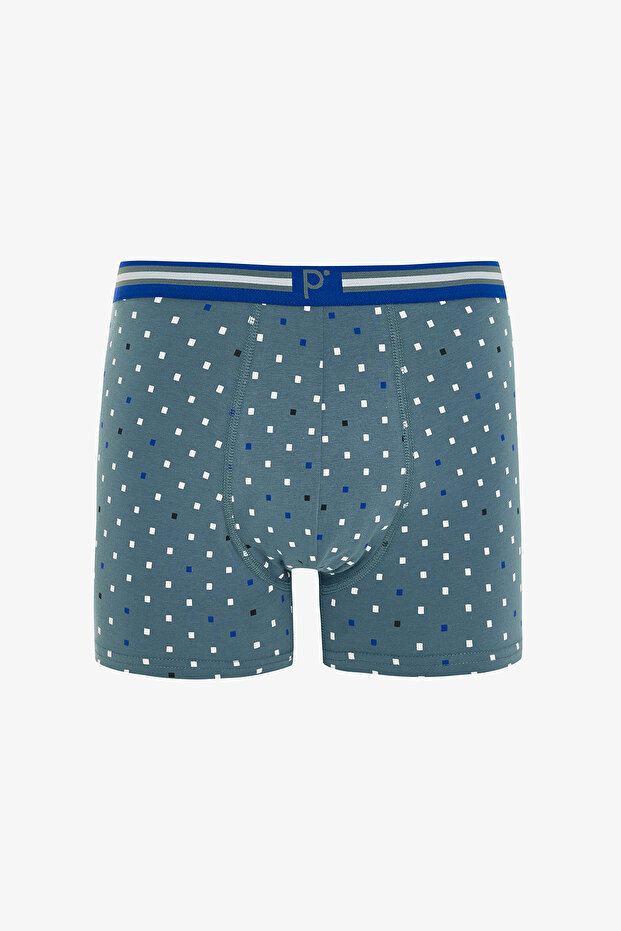 Pointed Blue 3-Pack Multi-Colored Boxer Briefs - 3