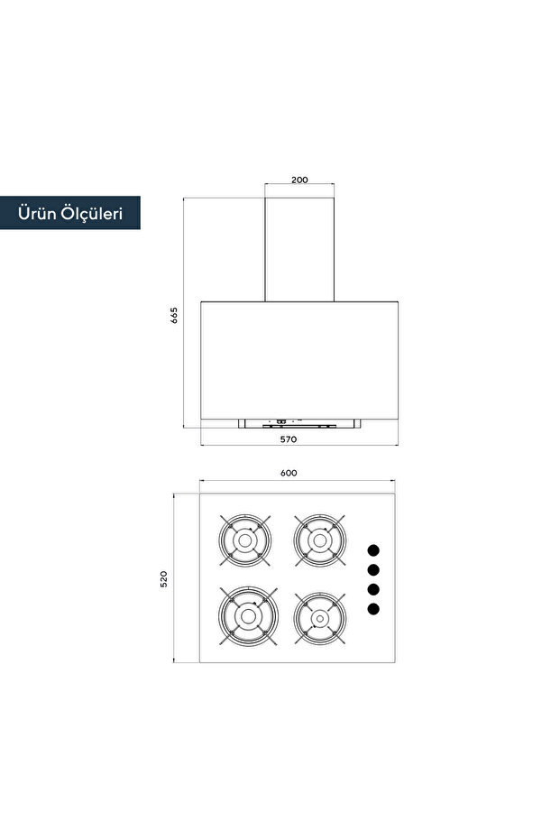 2'li Siyah Ankastre Set - 4