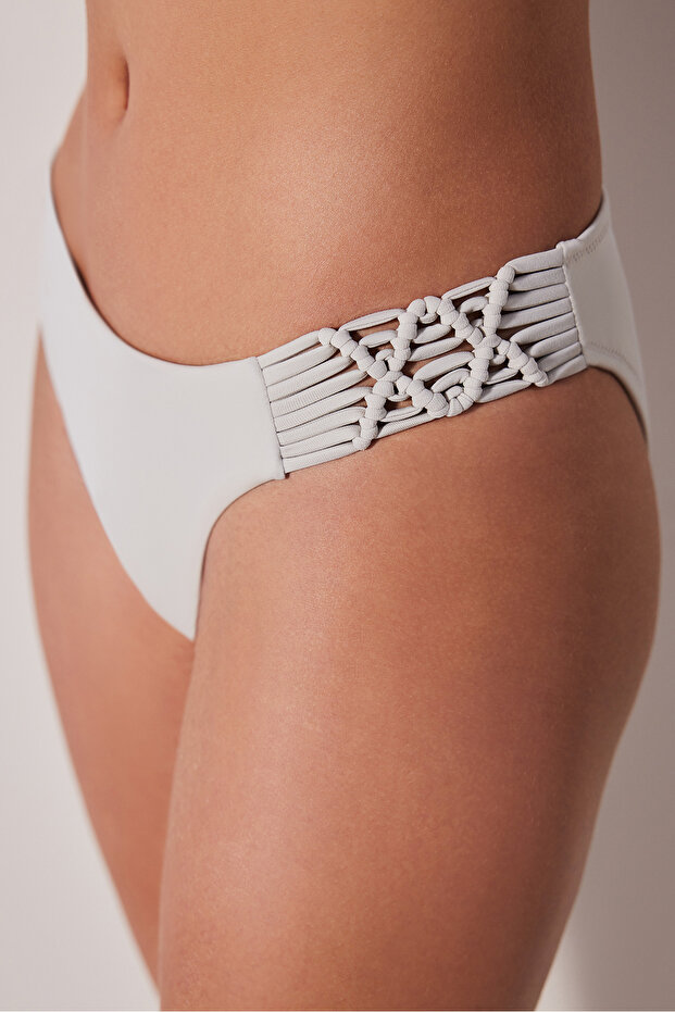 Macrame Stone Color Bikini Bottom - 3