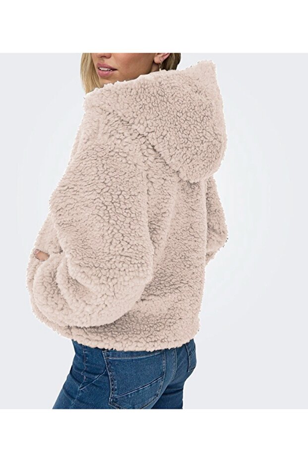 Jachetă elegantă cu design special de pluș - 2