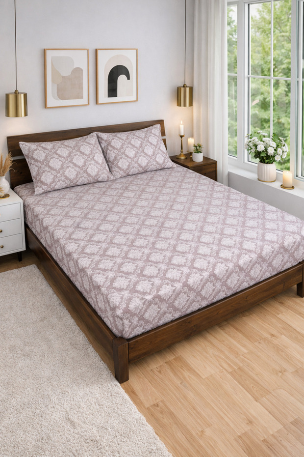 Patterned Elastic Sheet Set 100 × 200 cm + 1 Piece 50 × 70 cm Pillowcase