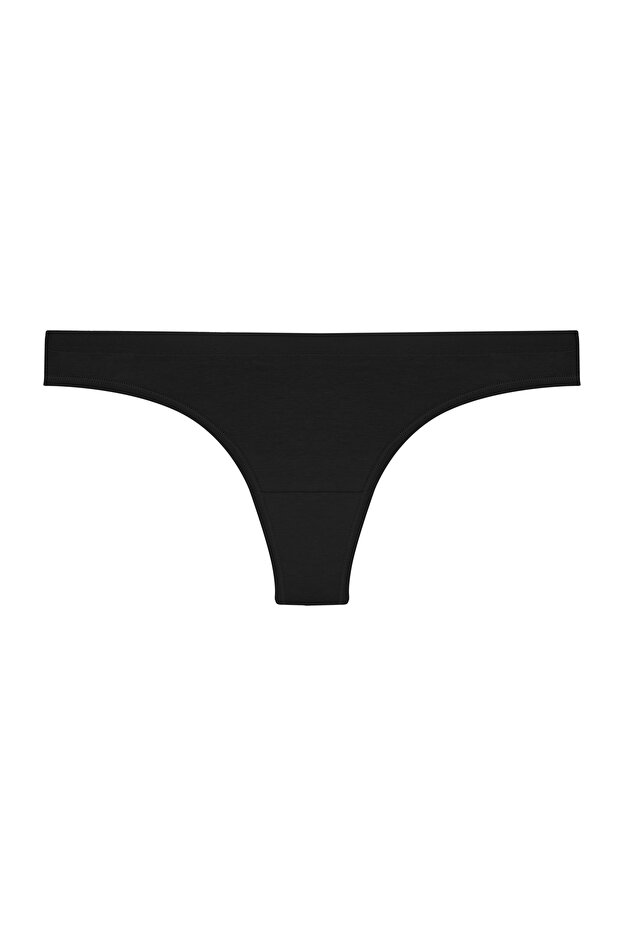 Fresh Basic Black Thong Panties - 4