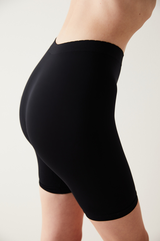 Black Basic Short Leggings - 3