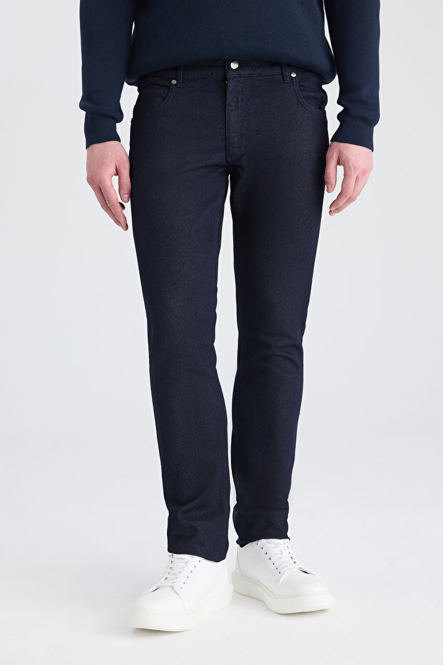 Ds Damat Regular Fit Navy Blue Denim Trousers