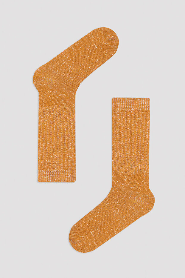Saffron Dot Patterned Socks - 1
