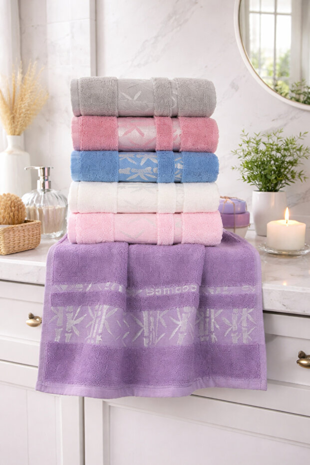Bamboo Hand Towel 12 Pieces 50X90 cm Soft and Water Absorbent