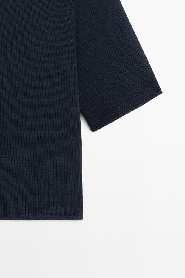 Dirsek boy kısa kollu triko hırka - 7