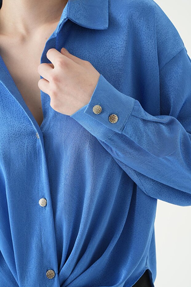 قميص كلاسيكي بأزرار 251152 باللون الأزرق - 4