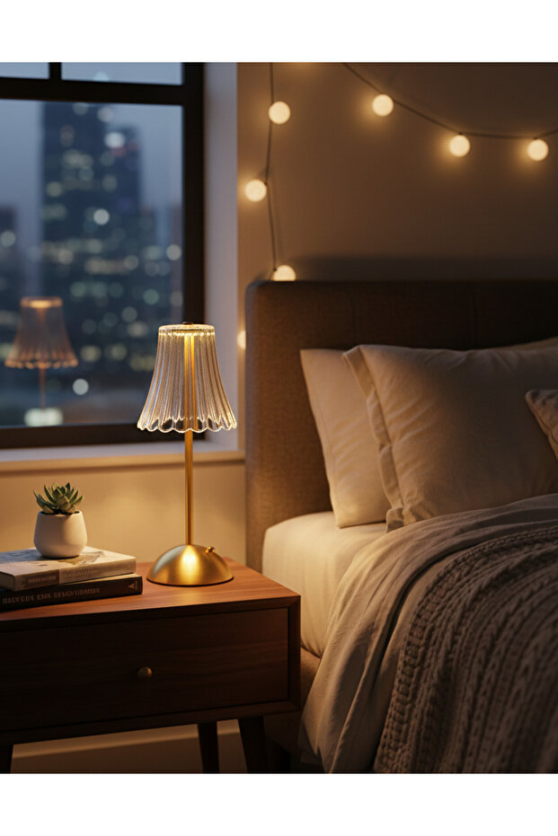 مصباح طاولة LED مزخرف أنيق - 1