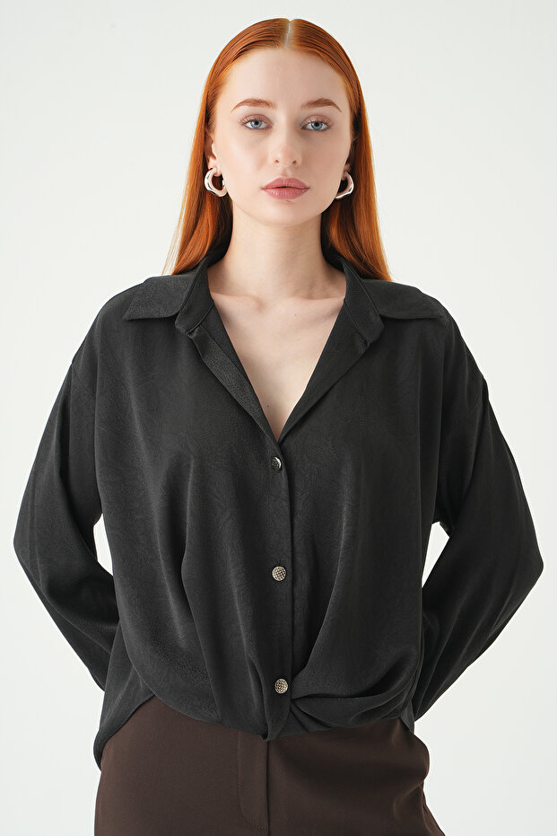 قميص كلاسيكي بأزرار 251152 باللون الأسود - 7