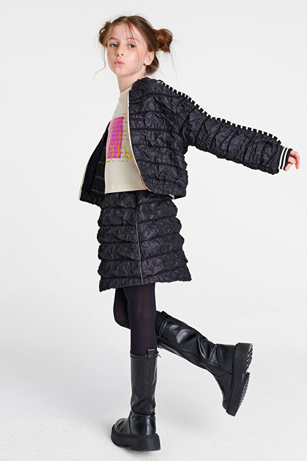 سترة سوداء بغطاء للرأس - 3