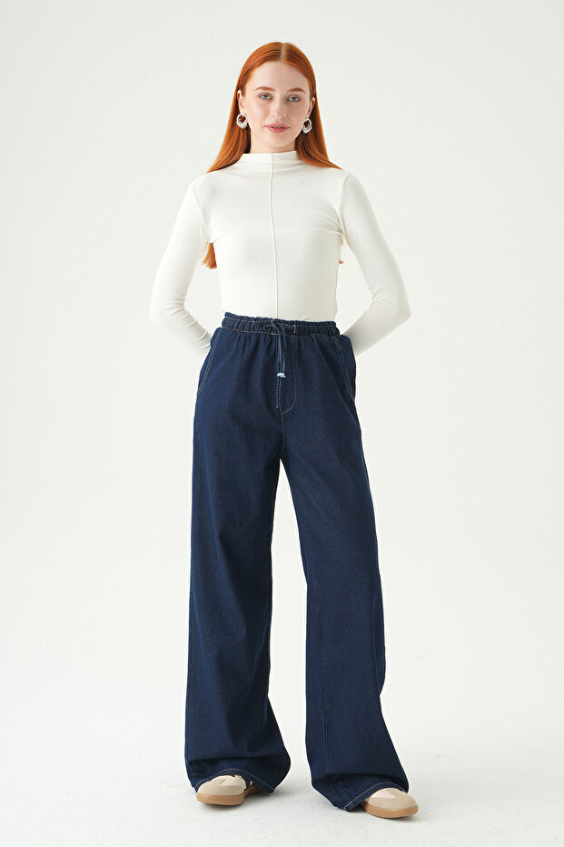 6241 Elastične farmerke tamnoplave - 3