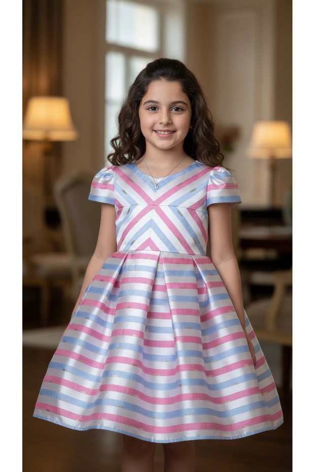 STRIPED TREND GIRL'S DRESS