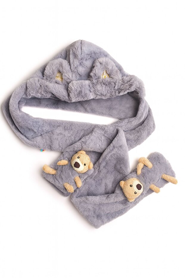 Sevimli Fare Bere Atkı Gri - 3