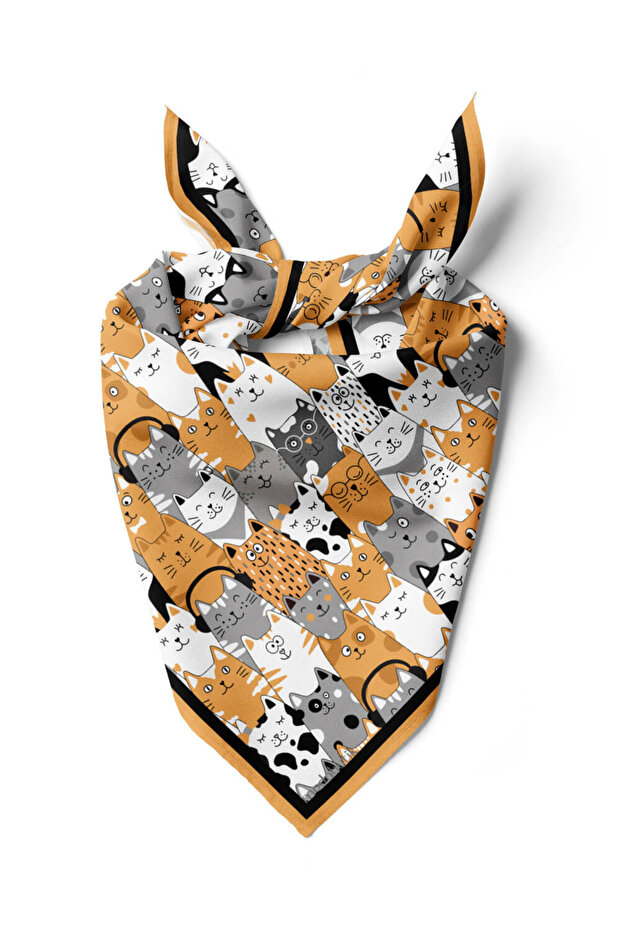 Cat Patterned Bandana - 1