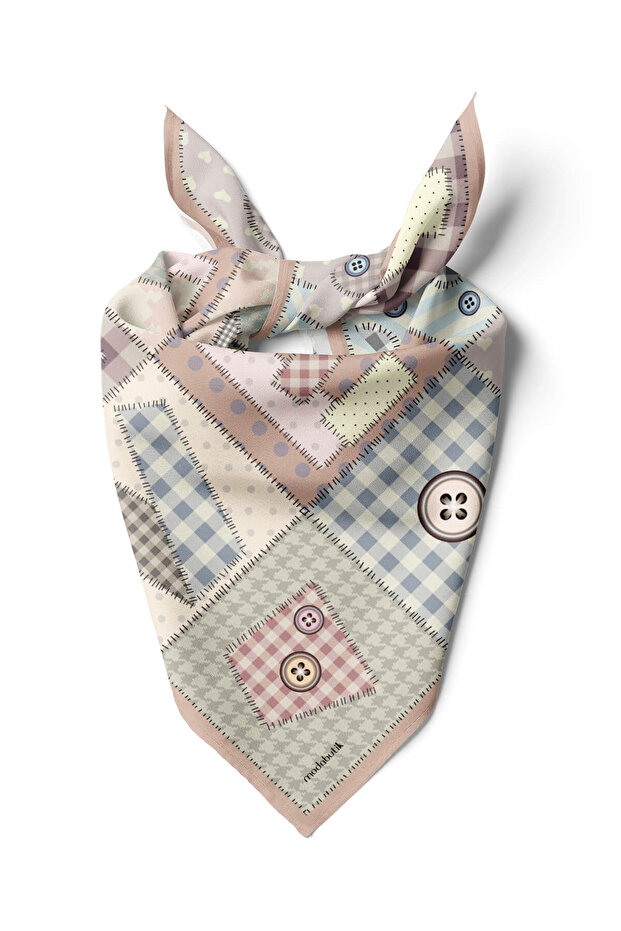 E104 Patchwork Love Desenli Bandana - 1