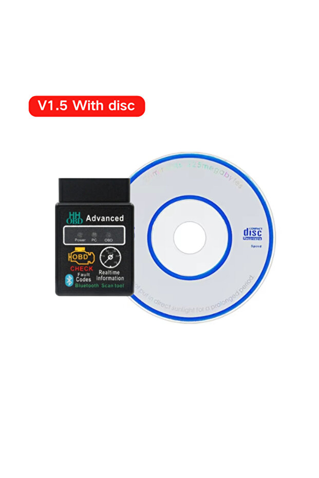 English V1.5 with disc Bluetooth ELM327 OBD2 Car Code Reader Scanner V1.5 Fault Detector Check Engin