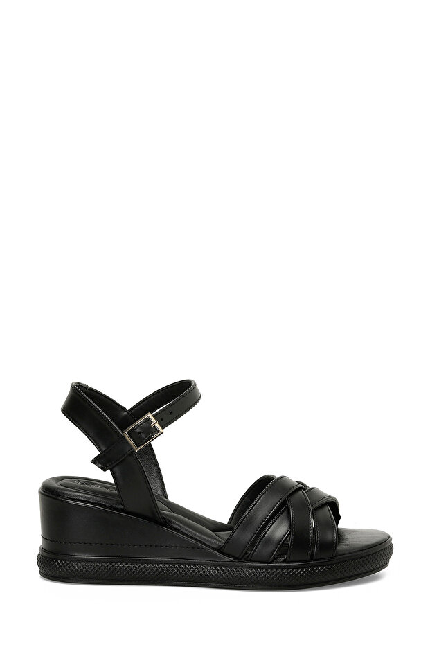 25S-281 5Fx Black Women's Wedge Heel Sandals