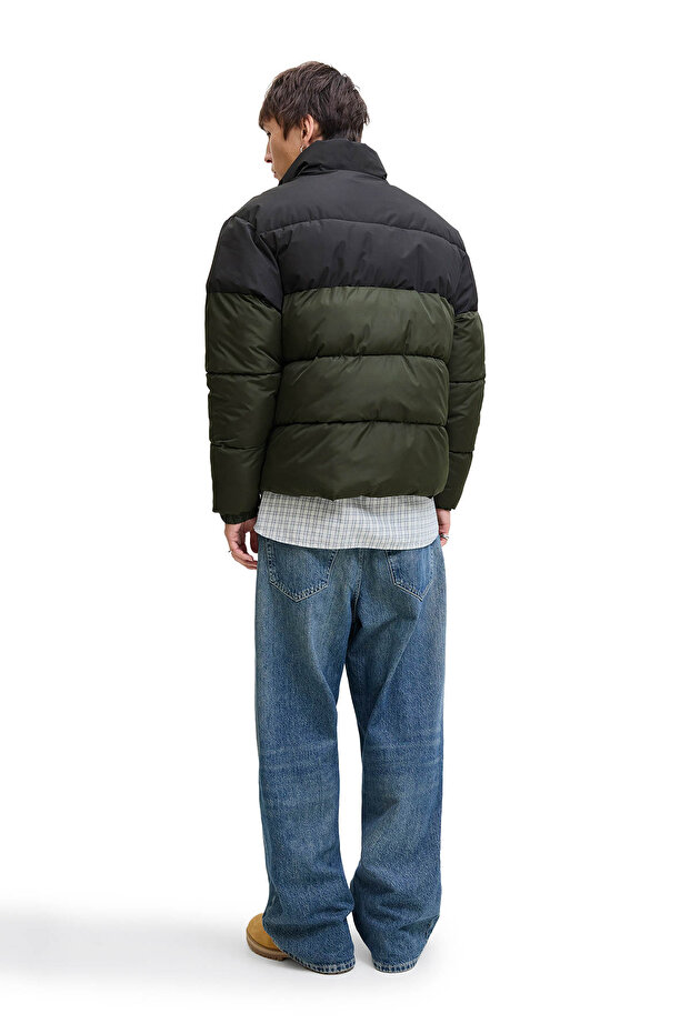 Jjmaze Puffer Collar Khaki Men's Jacket - 3