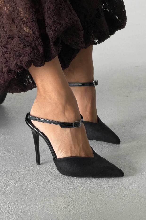Kahina Ankle Strap Black 10 cm Women's Stiletto, High Heels